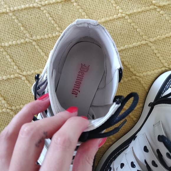 DEMONIA EMILY 315 HEART ANKLE BOOTS - Picture 3 of 9